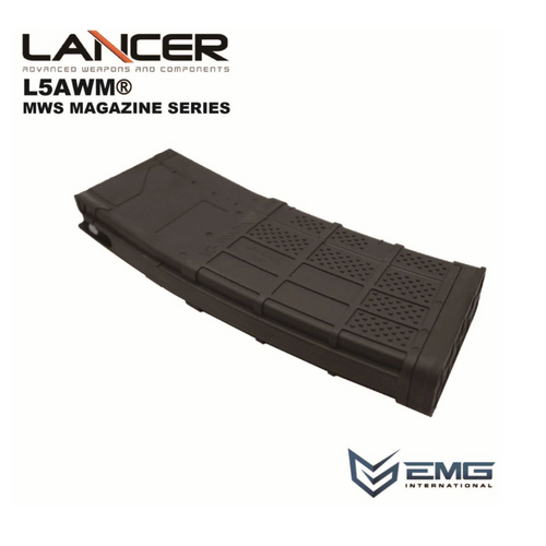 Angrygun Emg Lancer Systems Licensed L5Awm V2 Marui M4 GBB MWS 35rd Magazine (5.56-Opaque Black)