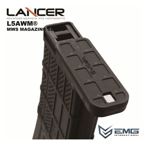 Angrygun Emg Lancer Systems Licensed L5Awm V2 Marui M4 GBB MWS 35rd Magazine (5.56-Opaque Black)