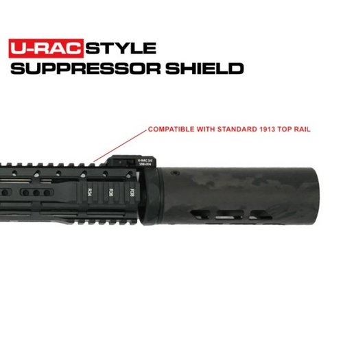 Angrygun U-RAC STYLE SUPPRESSOR SHIELD - BLACK CARBON 6.5 INCH