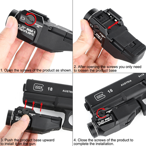 WADSN T RM 1 Rail Mounted Tacticial Ligting System - Black (LOGO) WADSN T RM 1 Rail Mounted Tacticial Ligting System - Black (LOGO)