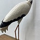 Vintage painted iron stork, for inside or outside