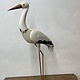 Vintage painted iron stork, for inside or outside