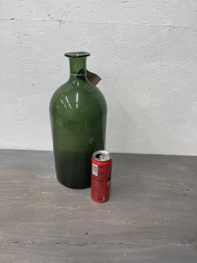 Prachtige oude fles, mooi oud glas