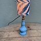 Antieke opaline lampje met kapje met golven