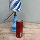 Antique opaline lamp with shade with waves