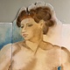 Painting in 5 panels of a stunning naked man