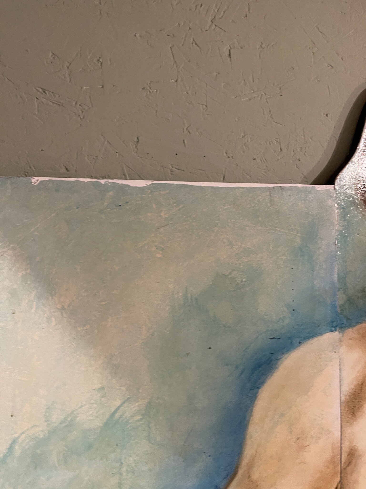 Painting in 5 panels of a stunning naked man