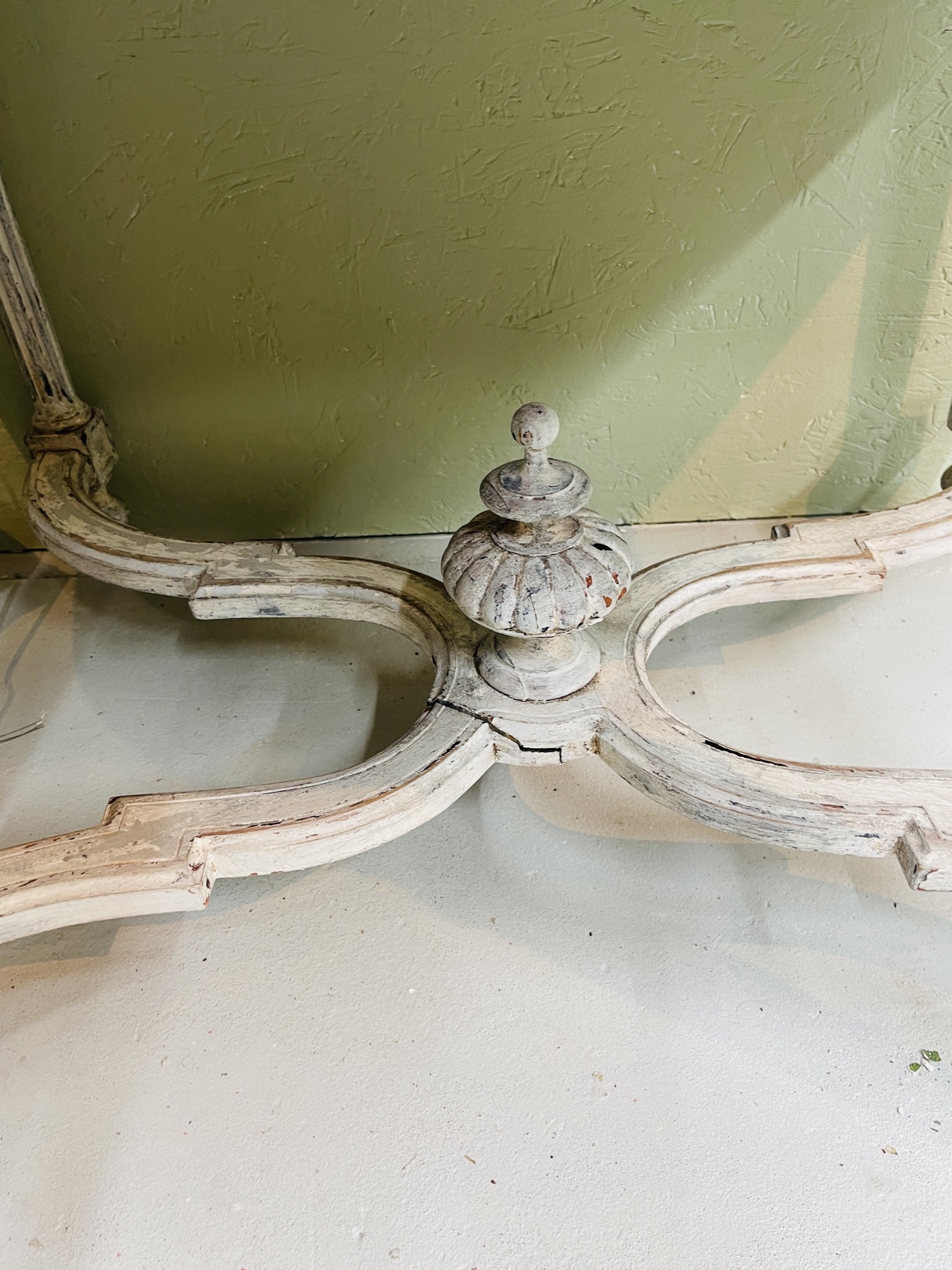 Antique French table with cross between the legs