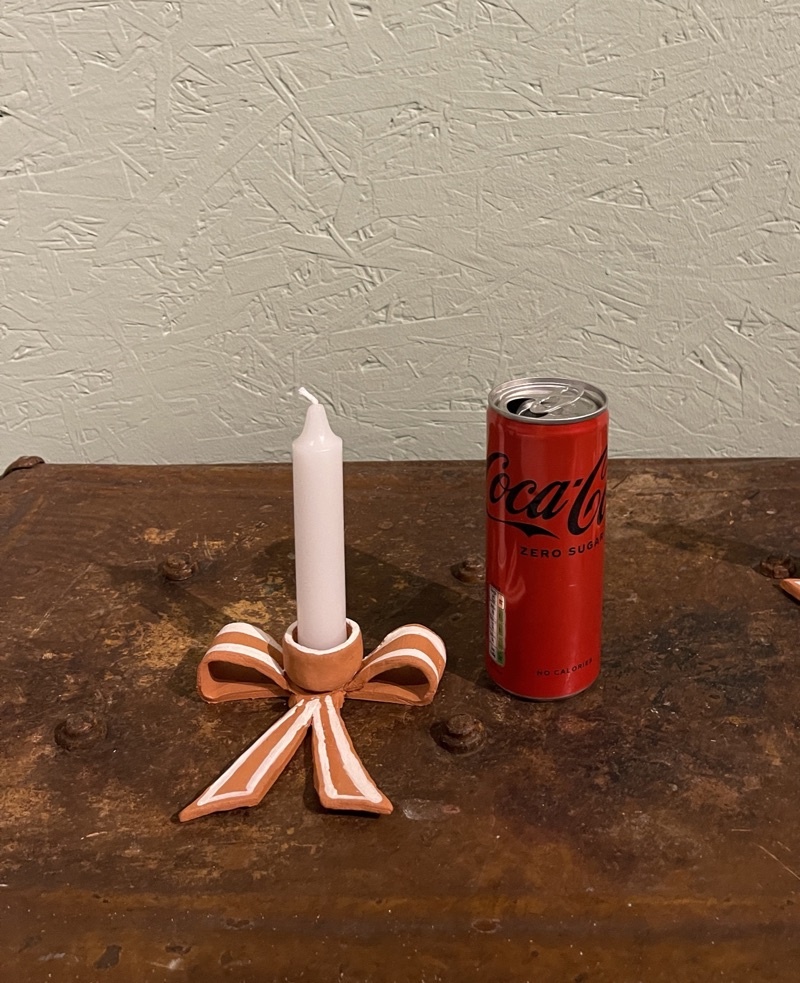 Handmade ceramic bowtie candleholders