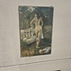 Naive oil painting of a lady in the garden