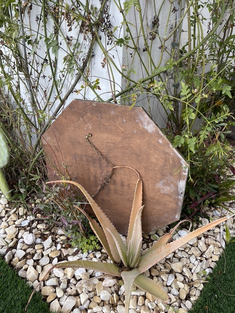 Brass- lamella octavian mirror