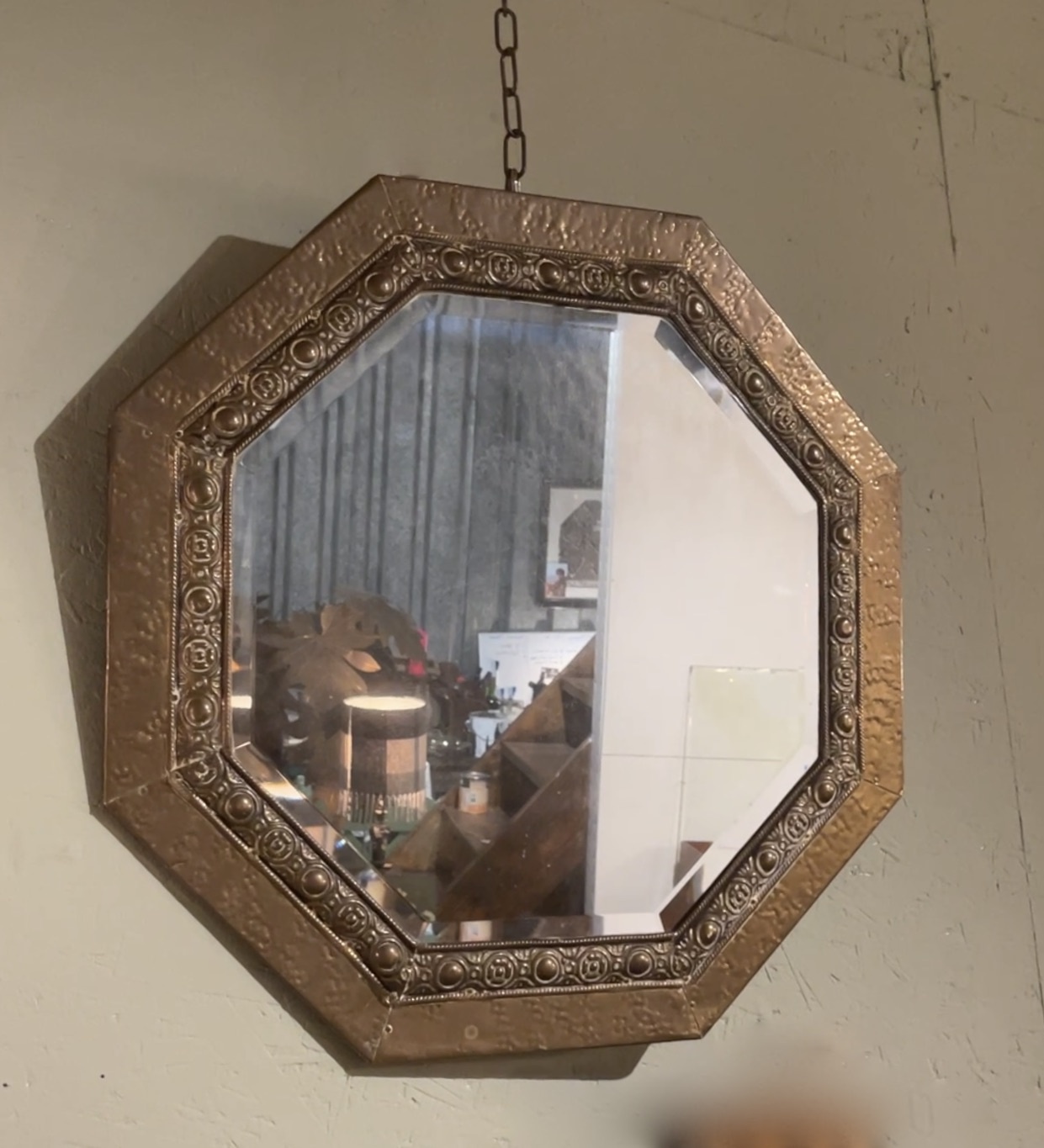 Brass- lamella octavian mirror