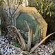 Brass- lamella octavian mirror