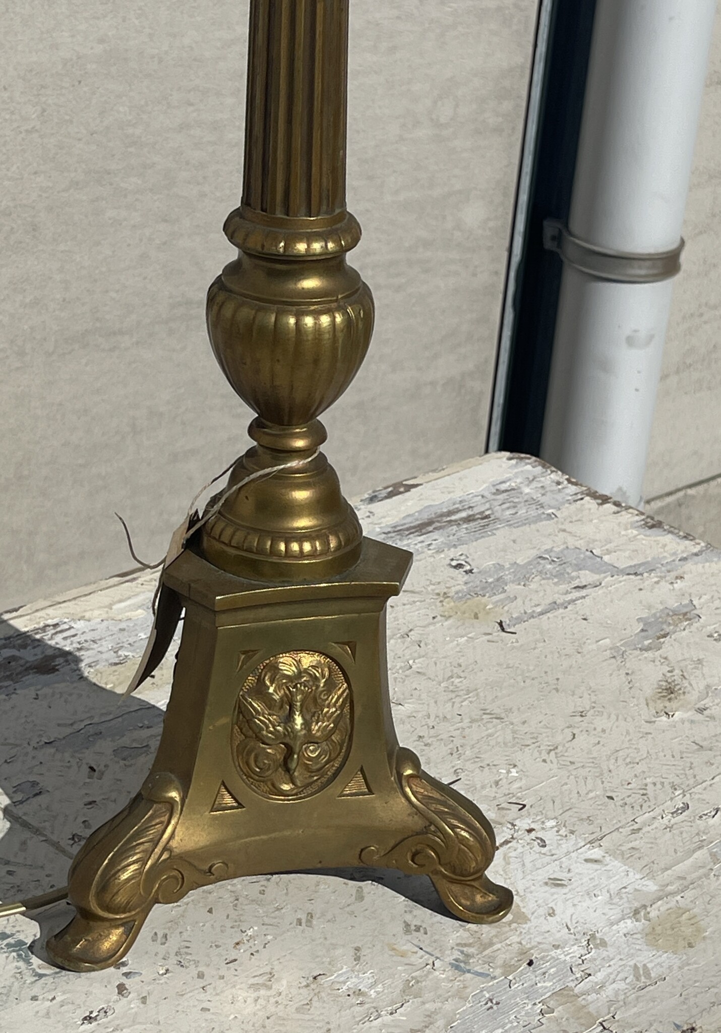 Lamp made from a antique church candlestick, with or without  shade