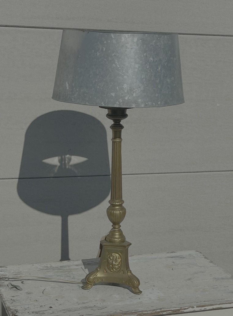 Lamp made from a antique church candlestick, with or without  shade