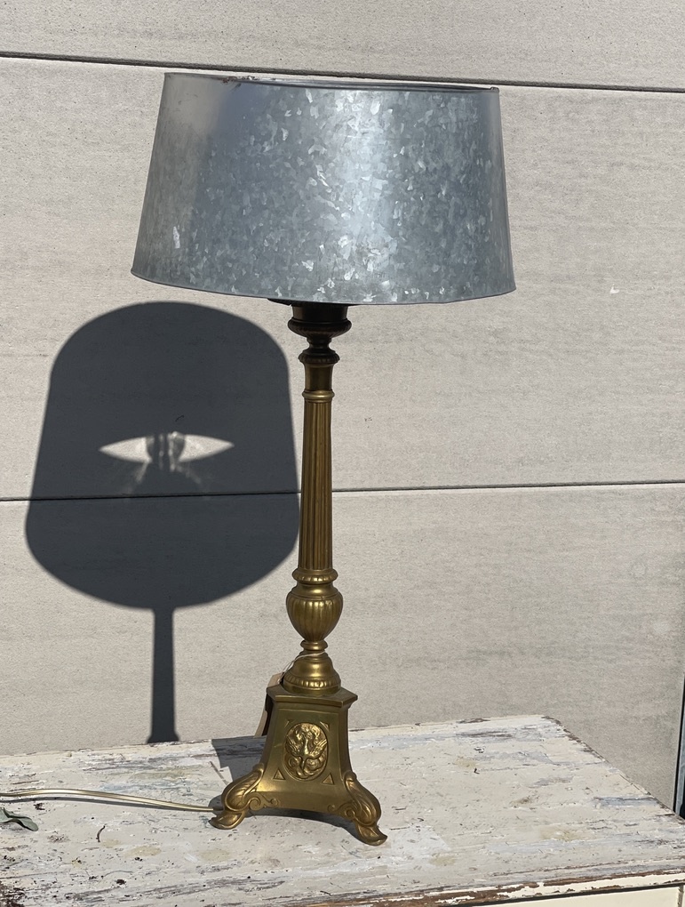 Lamp made from a antique church candlestick, with or without  shade
