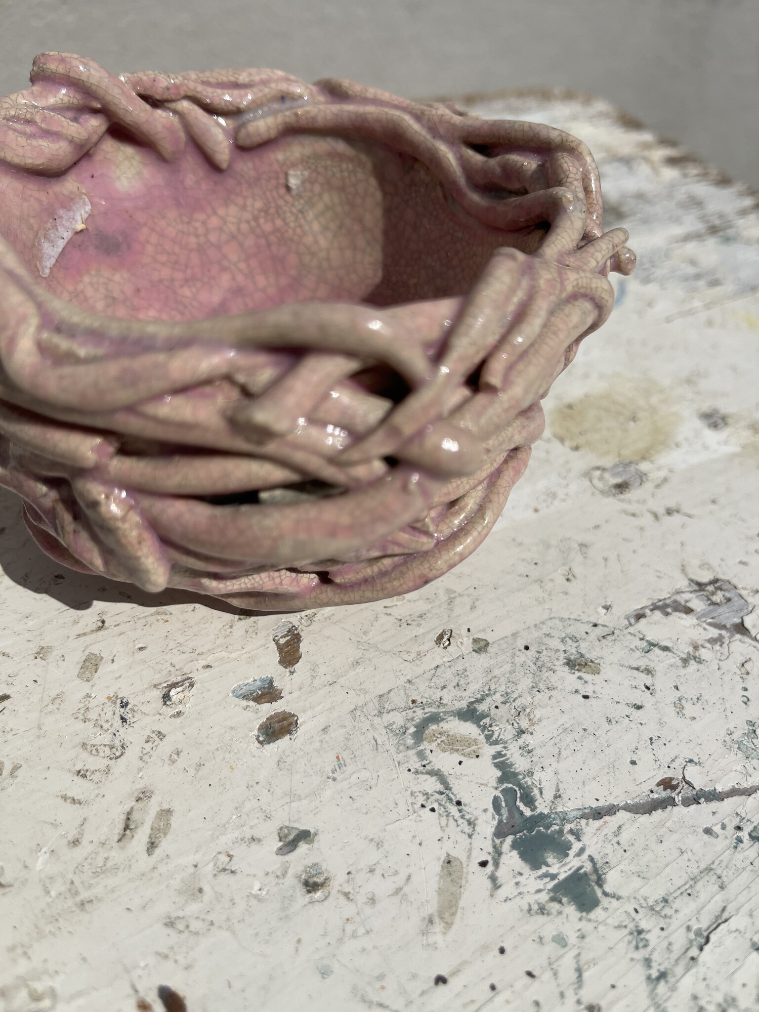 Ceramic bird nest