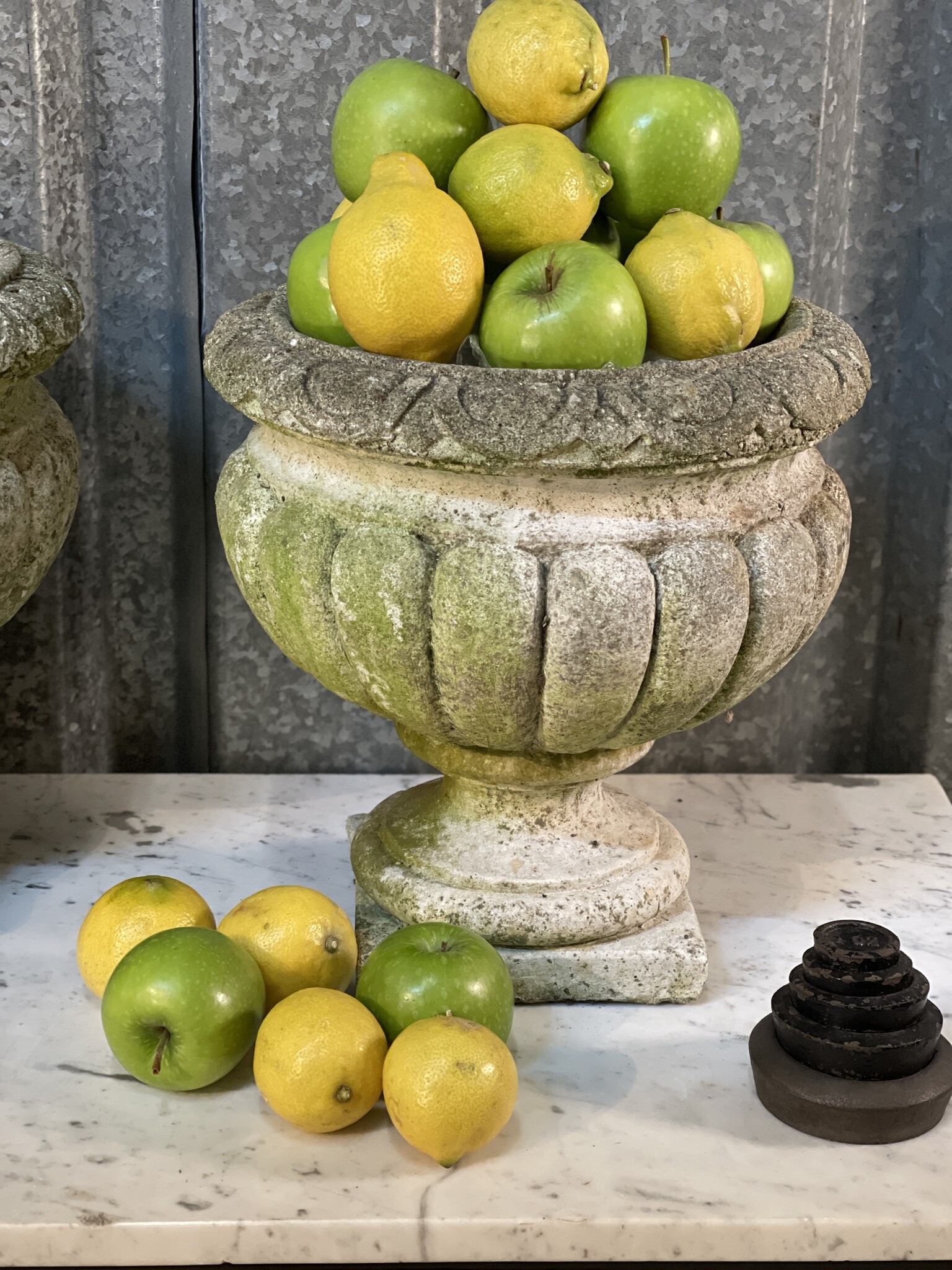 Pair of vintage cement planters