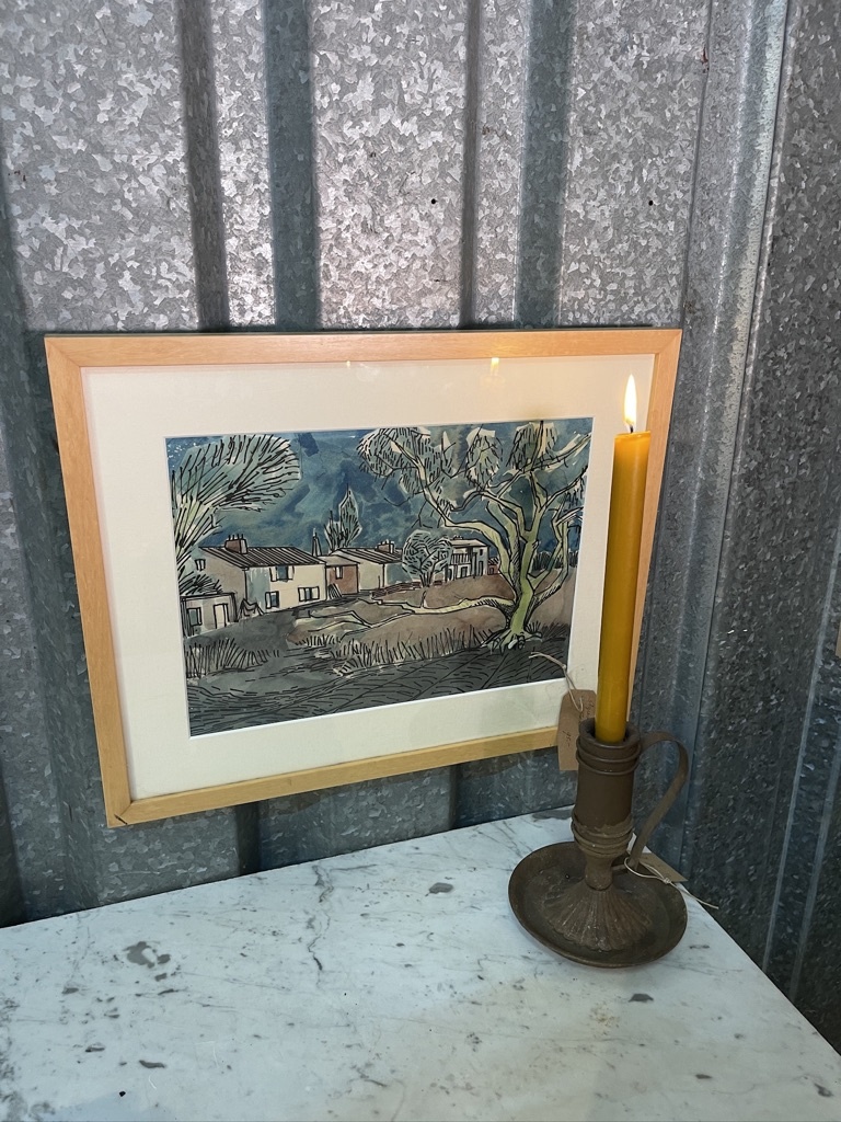 Aquarel  landschap in de Provence door Ton Verkroost