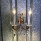 Set of three vintage wall sconces with glass pendant drops