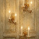 Set of three vintage wall sconces with glass pendant drops