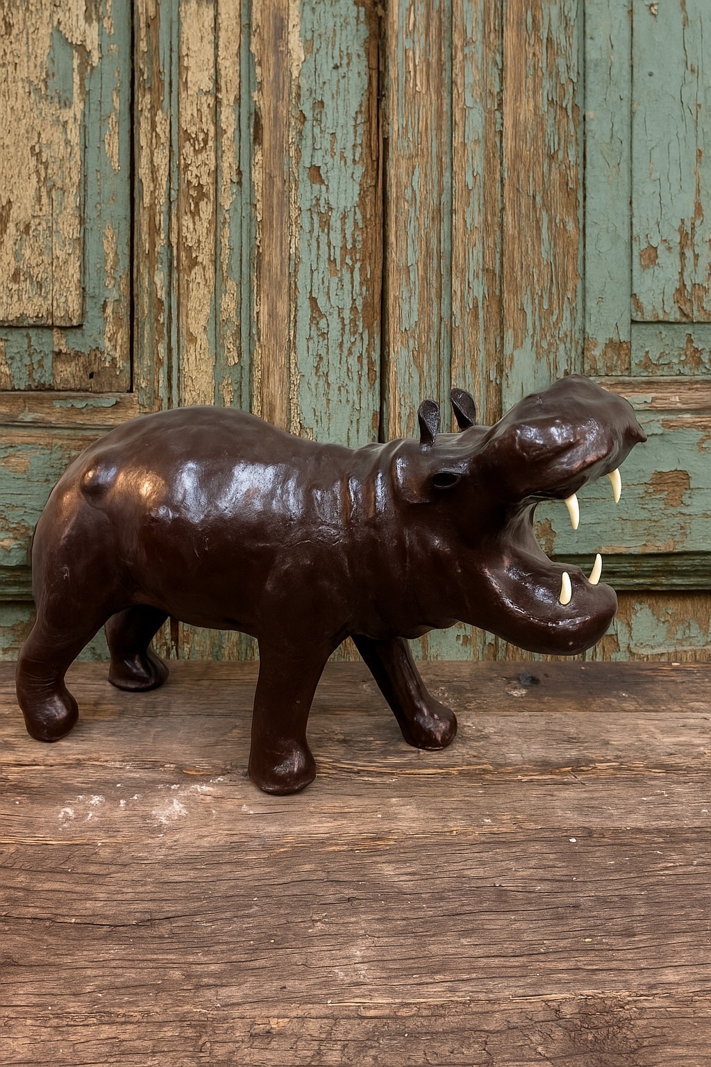 Vintage leather hippo