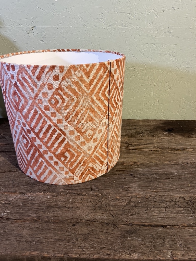 Bespoke lamp shade with diamond pattern