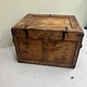 Old transport box with iron corners and buckle