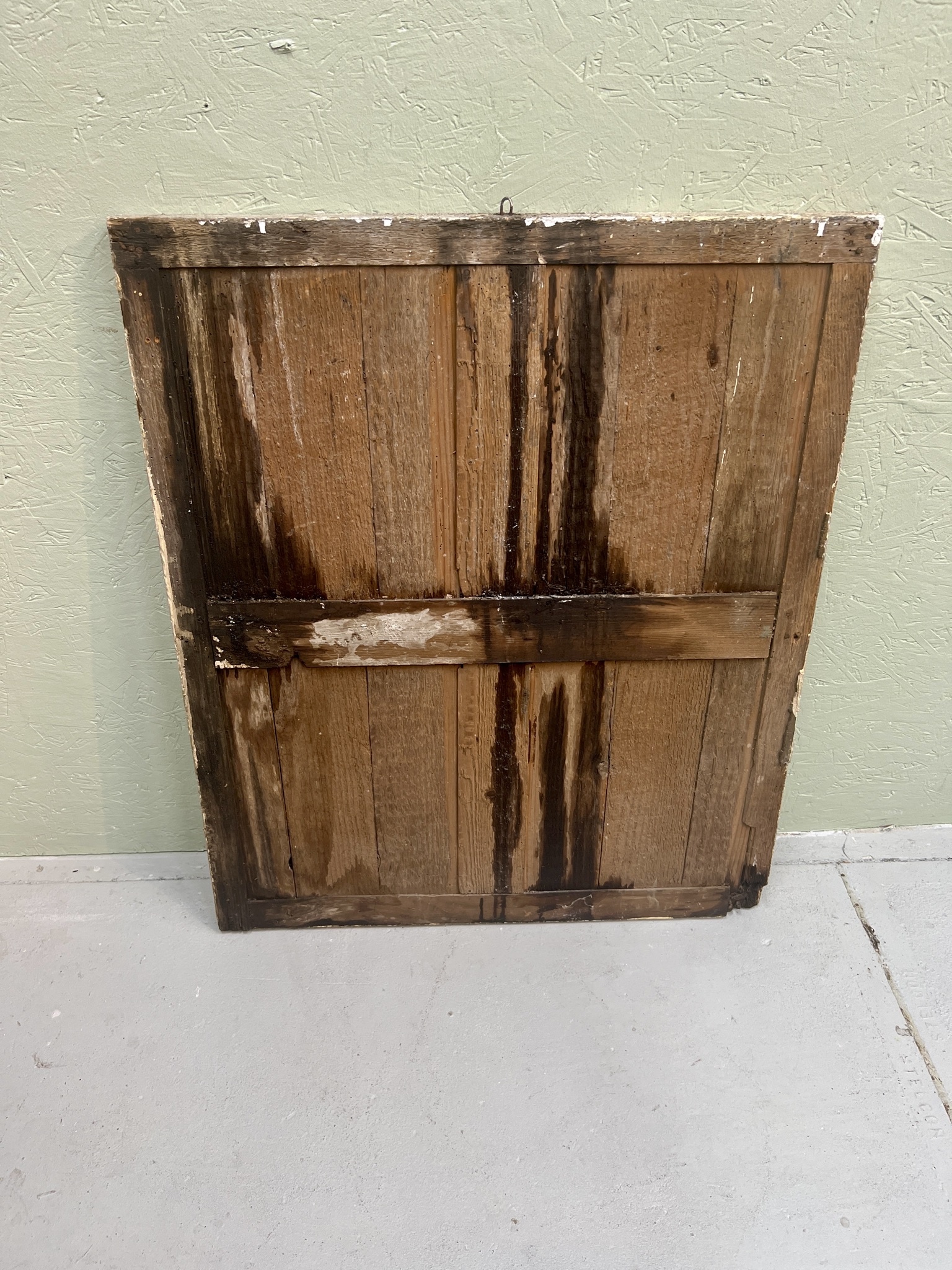 Antiek paneel met originele spiegel, prachtig patina