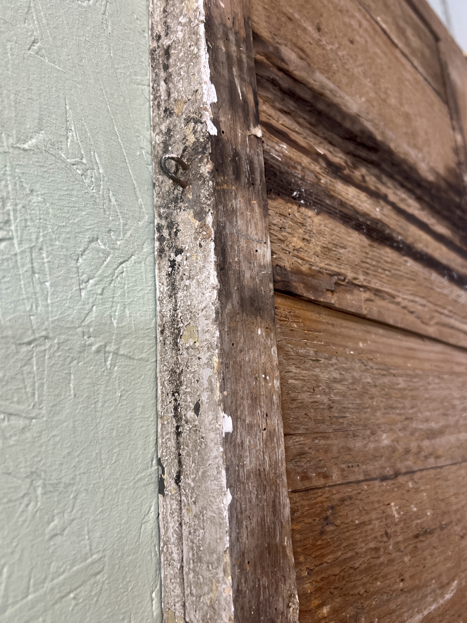 Antiek paneel met originele spiegel, prachtig patina