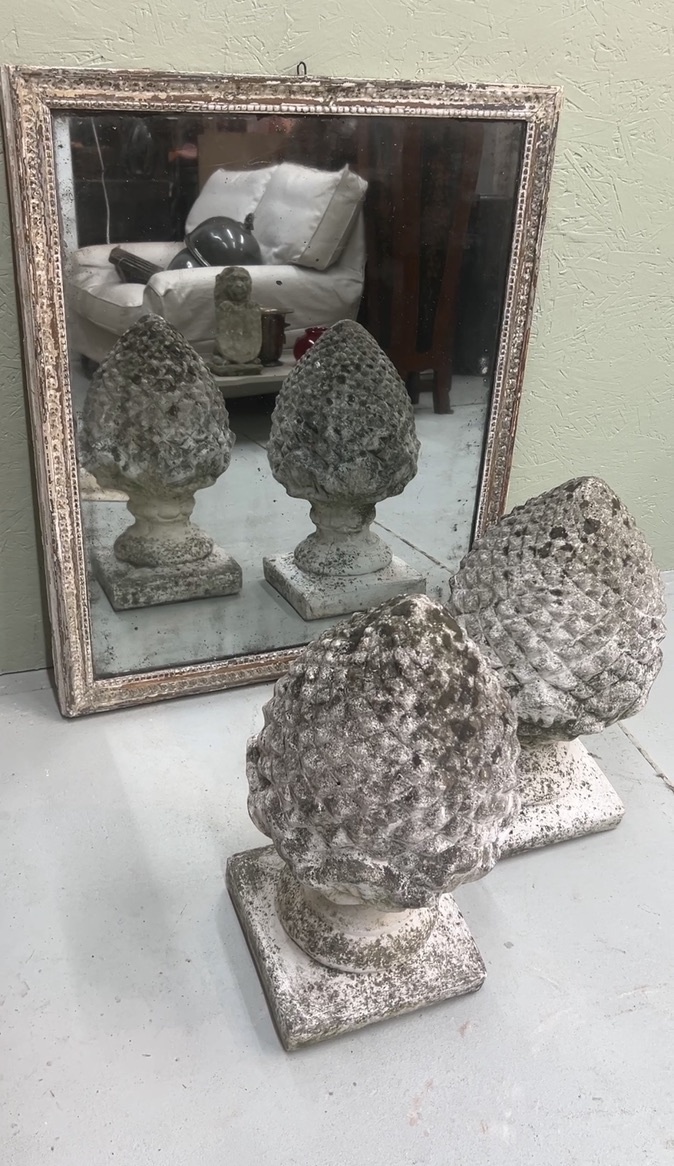 Large vintage garden ornament pine cone