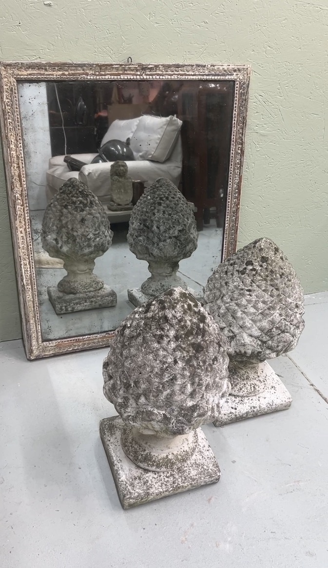 Large vintage garden ornament pine cone