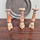 Antique tiny church candlesticks with traces of the old paint