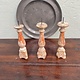 Antique tiny church candlesticks with traces of the old paint