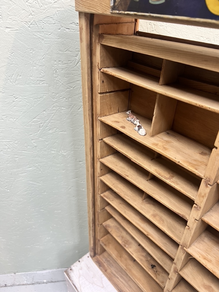 Vintage small shop cabinet with cubicles