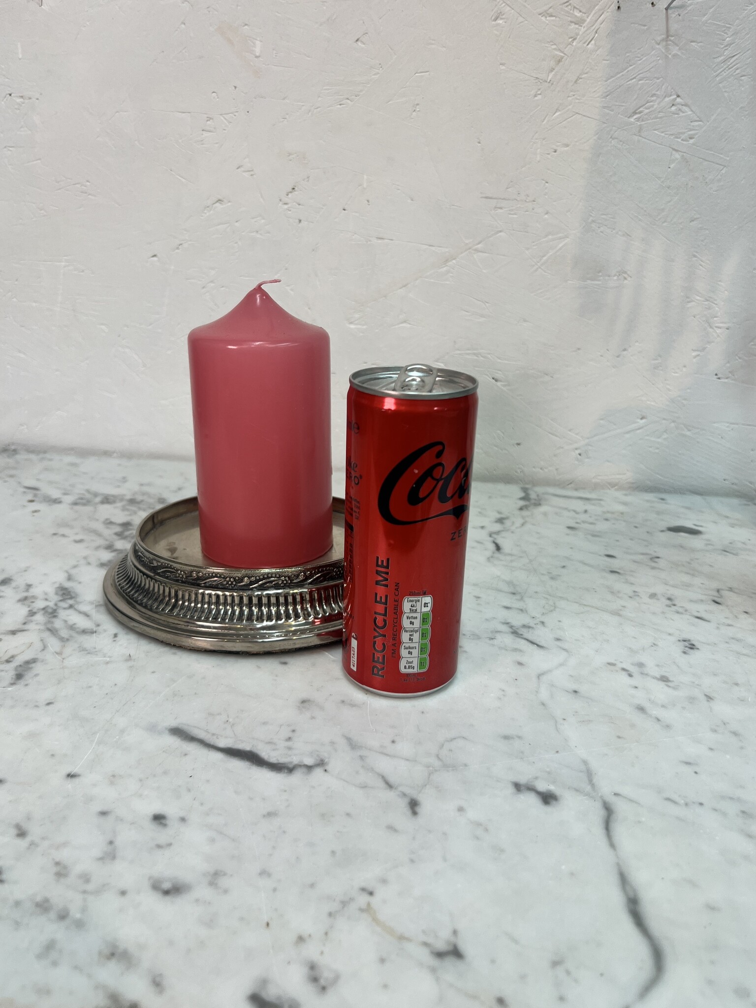 Top quality block candle, coral pink