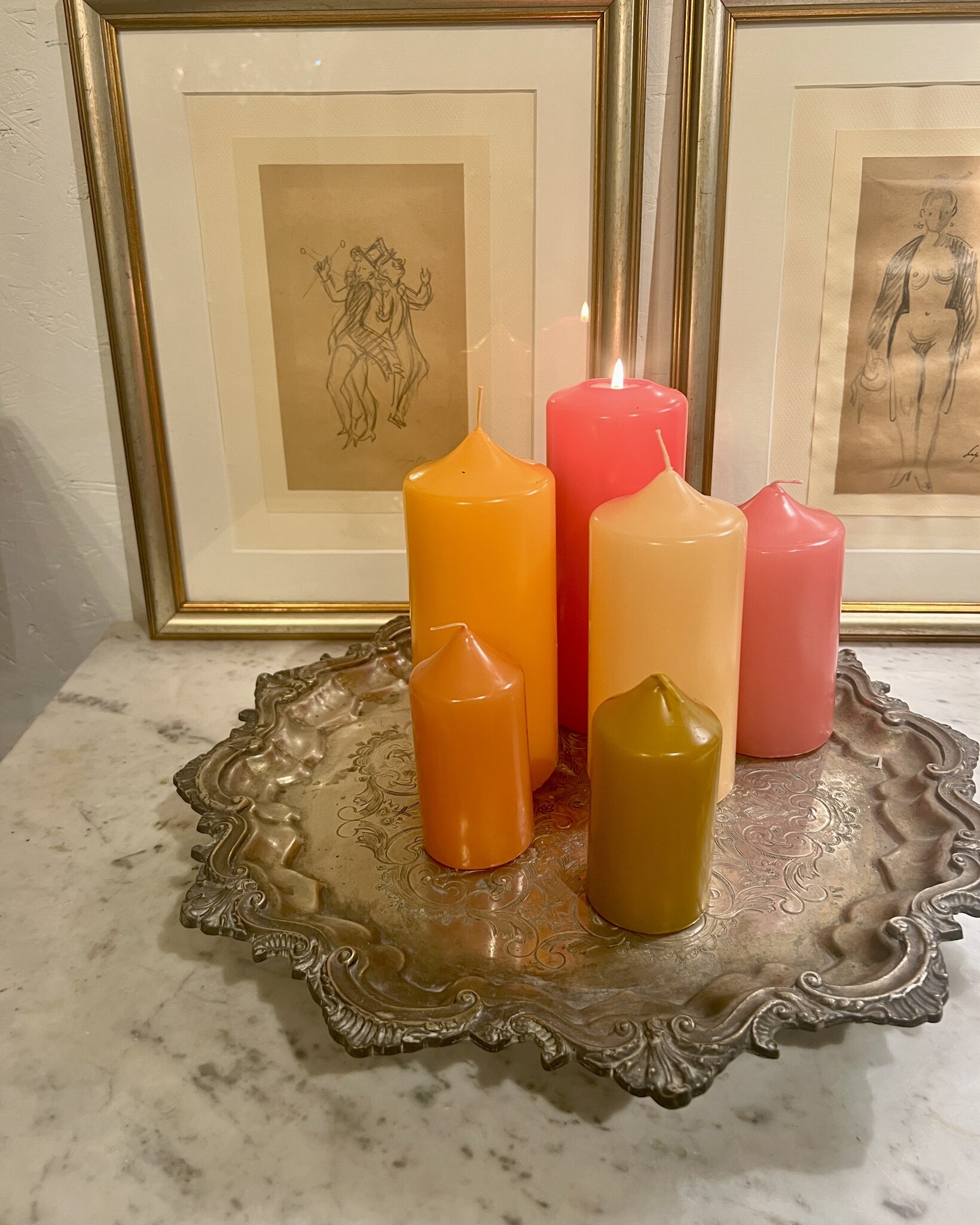 Top quality block candle,orange