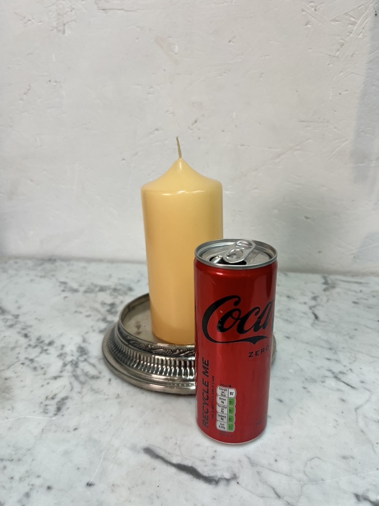 Top quality block candle, dark ivory