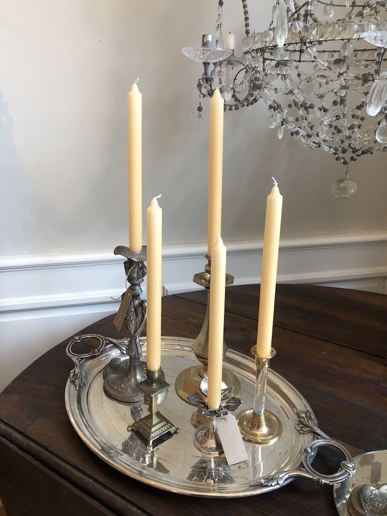 Top quality block candle, dark ivory