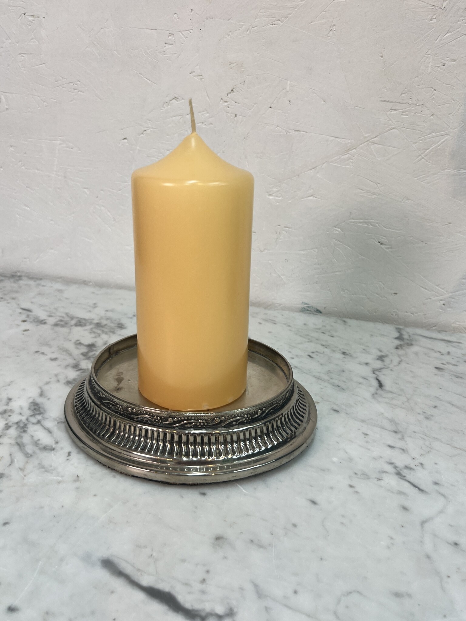 Top quality block candle, dark ivory