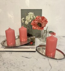 Block candle coral pink