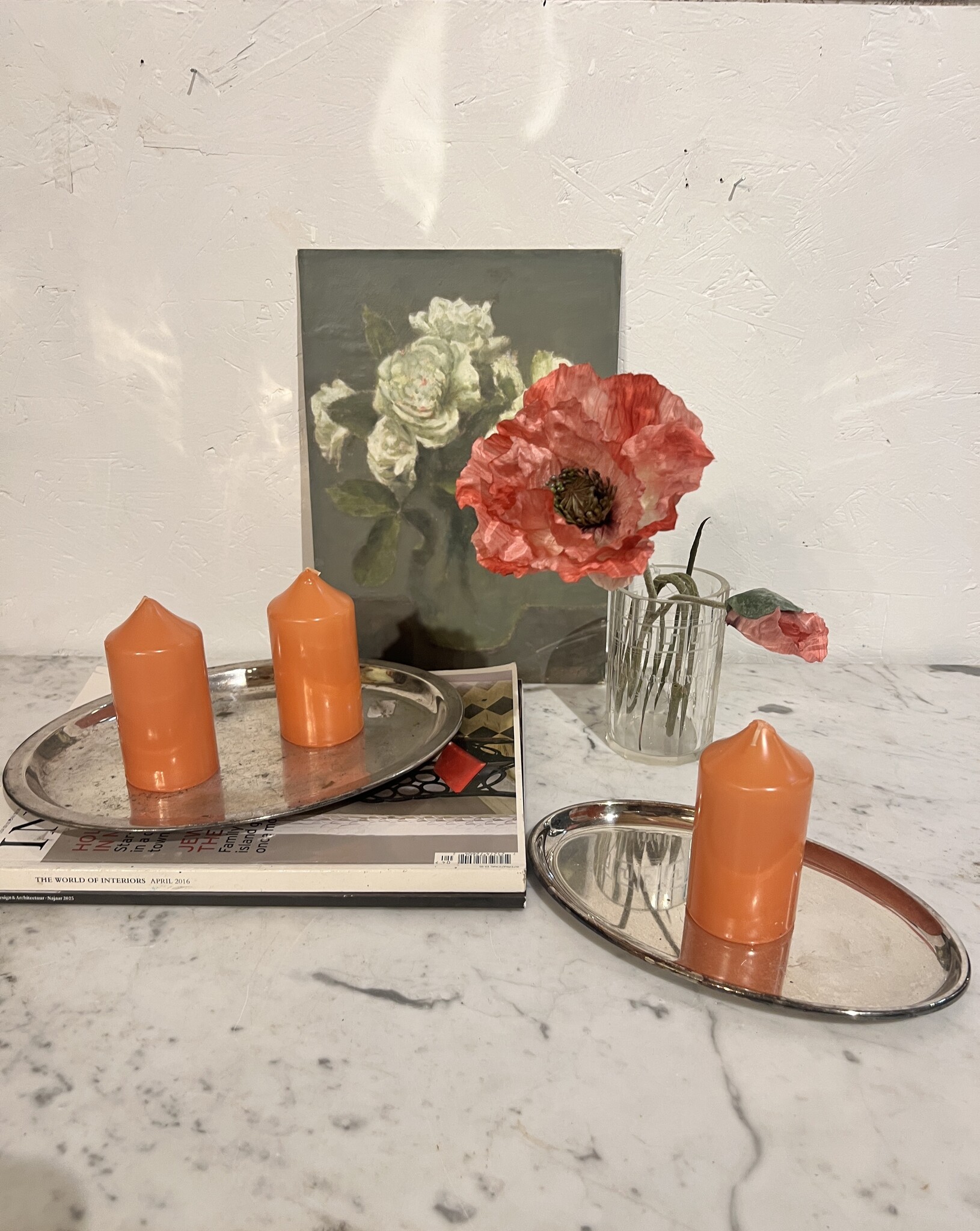 Top quality block candle, terra