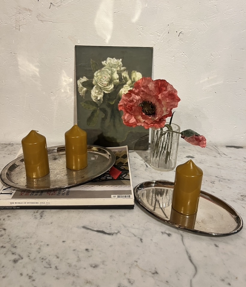 Top quality block candle, oker