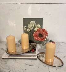 Block candle dark ivory