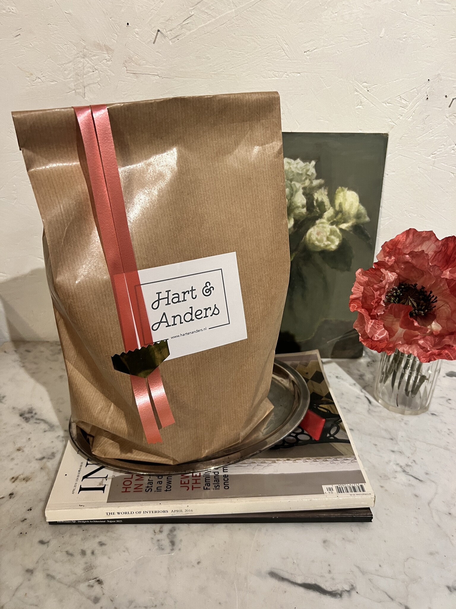 Trio stompkaarsen in de kleuren fuchsia, koraal en oranje