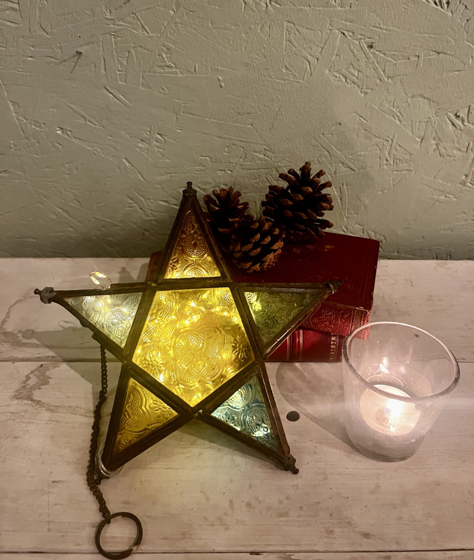 Lovely vintage star with different colours glass