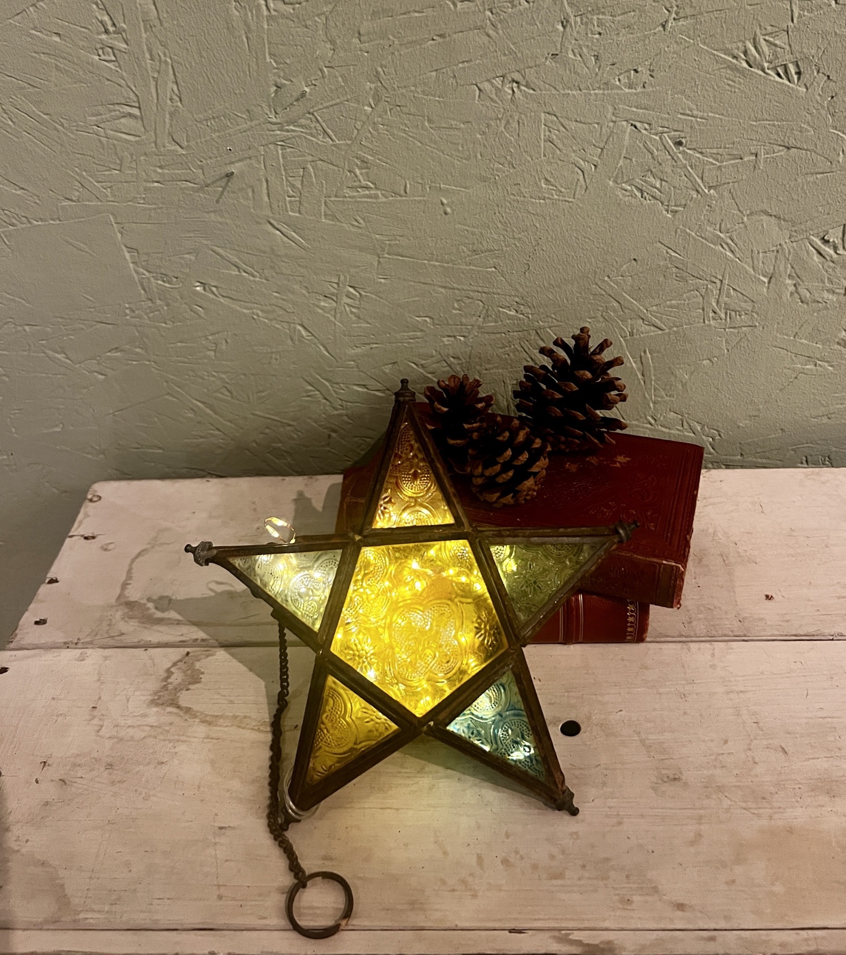 Lovely vintage star with different colours glass