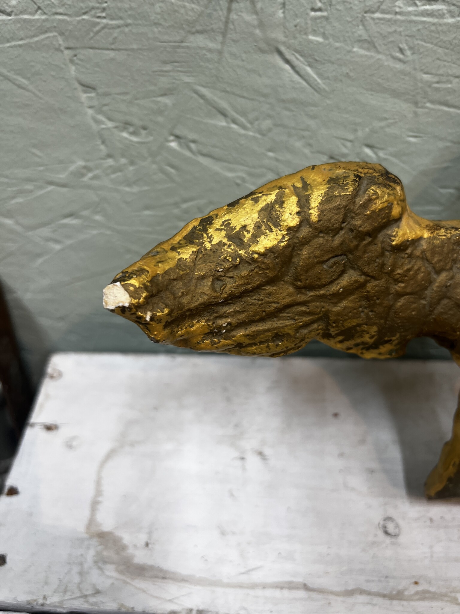 Gilded plaster eagle or falcon
