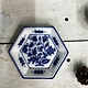 Small hexagonal blue white dish