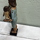 Antiek polychrome houten Madonna met kind